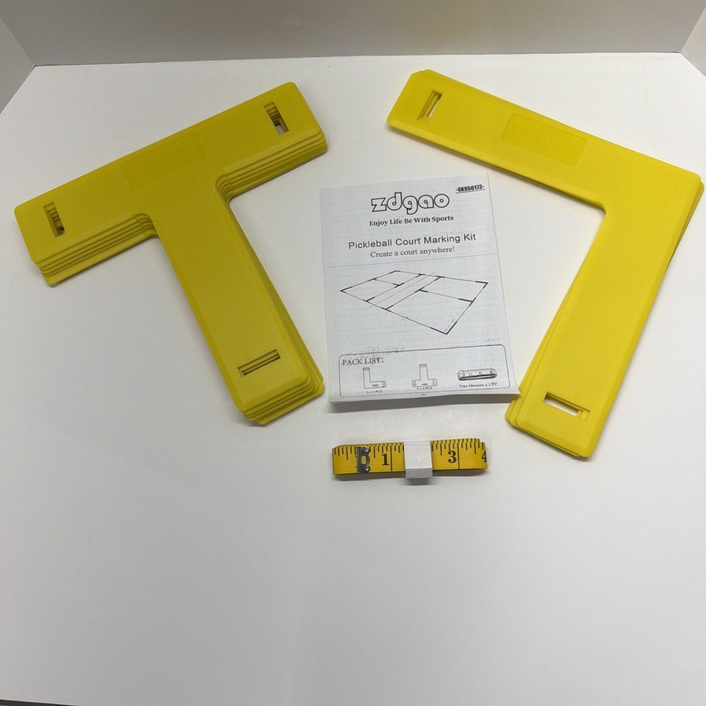 Zdgao Pickleball Court Marking Kit Lines & Tape Measure Yellow SK950173 New